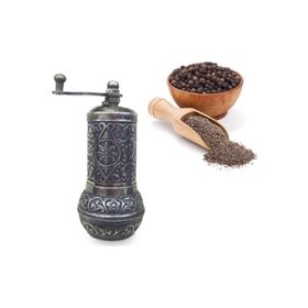 Axe Grinder Antik Mat Gümüş Renkli Osmanlı Tarzı Metal Döküm El Tipi Minik Şık Karabiber Değirmeni Öğütücü