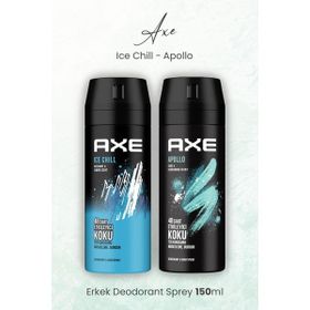 Axe Ice Chill 150 ml + Apollo 150 ml Erkek Sprey Deodorant