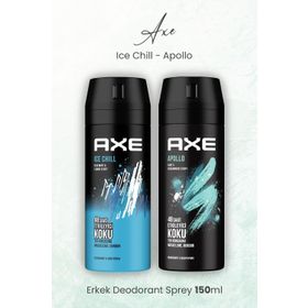 Axe Ice Chill 150 ml + Apollo 150 ml Erkek Sprey Deodorant