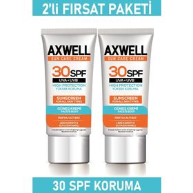 Axwell 30 SPF 50 ml 2Li Sun Care Cream Yüksek Korumalı Güneş Kremi