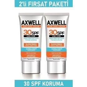 Axwell 30 SPF 50 ml 2Li Sun Care Cream Yüksek Korumalı Güneş Kremi