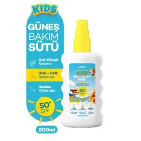 Axwell Kids Çok Yüksek Koruyucu Çocuk İçin Yüz ve Vücut SPF50+ 200 ml Güneş Sütü Spreyi