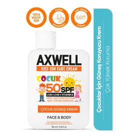 Axwell Spf 50 Kids Sun Cream 100 ML Çocuk Güneş Kremi