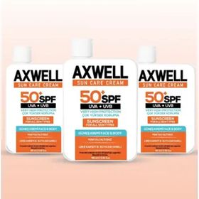 Axwell Sun Care Cream Leke Karşıtı Çok Yüksek Koruma SPF50+ 3x100 ml Güneş Kremi