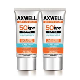 Axwell Sun Care Leke Karşıtı Nemlendirici SPF 50+ Yüksek Koruma 2x50 ml Güneş Kremi