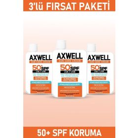 Axwell Sun Care Leke Karşıtı Nemlendirici SPF50+ Yüksek Koruma 3x100 ML Güneş Kremi
