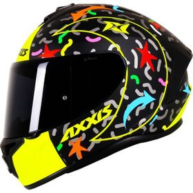 Axxis Draken Crazy Matt Fluor Yellow Full Face Motosiklet Kaskı