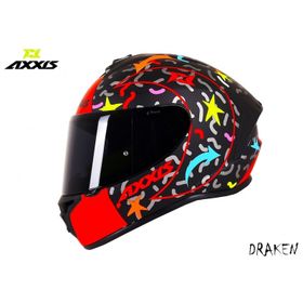 Axxis Draken Crazy Matt Red Full Face Kırmızı Renkli Motosiklet Kaskı