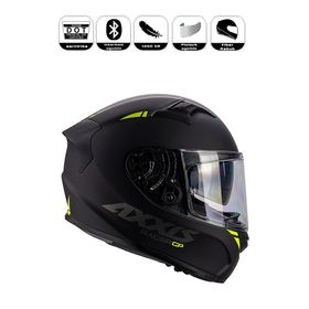Axxis FF103SV Amarillo Fluor Mate Fiber Solid B3 Motor Kaskı