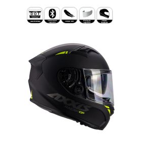 Axxis FF103SV Amarillo Fluor Mate Fiber Solid B3 Motor Kaskı