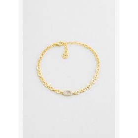 Ay Işığı 18 Ayar Sarı Altın Kaplama 19 Cm Gümüş Minimal Bileklik
