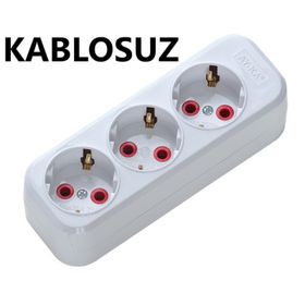 Ay-Ka Standart 3x1 mm Kablosuz 3'lü Topraklı Grup Priz