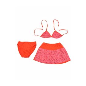 AY-MAY'S Ç122B Kız Çocuk Turuncu Likralı Etekli Bikini Takımı