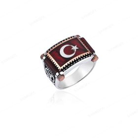 Ay Yıldız Erkek Gümüş Yüzük