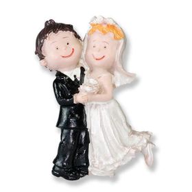 Ayağı Havada Gelin ve Damat 12 Adet Biblo