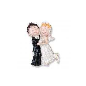 Ayağı Havada Gelin ve Damat 12 Adet Biblo