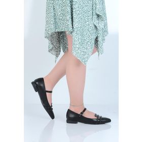 Ayakcenter 23-8011 Siyah Yazlık Düz Kadın Babet