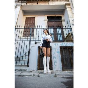 Ayakkabı Ateşi Penny Beyaz Cilt Tasarım Çift Platform Kadın Ayakkabı