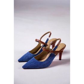 Ayakkabı Ateşi Zavos Kot Taba Cilt Kadın Özel Tasarım Topuklu Ayakkabı