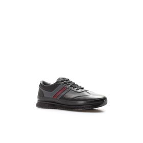 Ayakkabıhane AH08722131976 İçi Dışı Hakiki Deri Siyah Erkek Sneaker Spor Ayakkabı