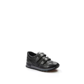 Ayakkabıhane İçi Dışı Hakiki Deri Siyah Çocuk Sneaker Unisex Spor Ayakkabı