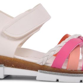 Ayakmod 001 Beyaz Pembe Çocuk Sandalet