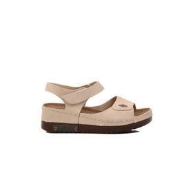 Ayakmod 07-109 RR Bej Kalın Taban Kadın Anatomik Sandalet