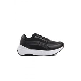 Ayakmod 147 Siyah Beyaz Kadın Kalın Taban Sneaker