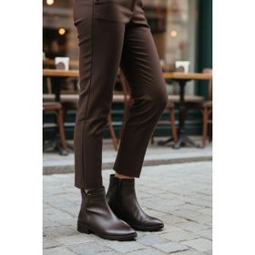 Ayakmod 21893-1 Z Kahve Hakiki Deri İçi Polarlı Kadın Bot