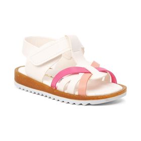 Ayakmod 22Y07-B Beyaz Fuşya Pembe Kız Çocuk Sandalet