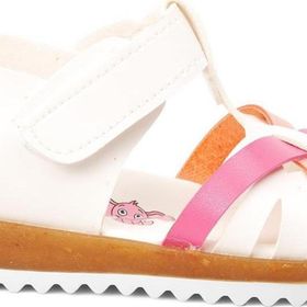 Ayakmod 22Y07-B Beyaz Fuşya Pembe Kız Çocuk Sandalet