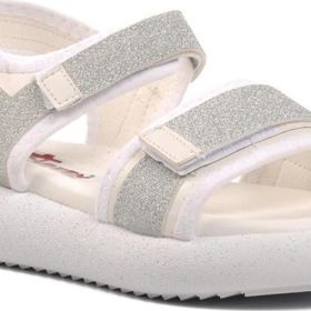 Ayakmod 24-402-F Beyaz Gümüş Kız Çocuk Sandalet