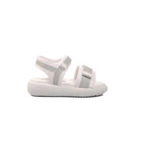 Ayakmod 24-402-P Beyaz Gümüş Kız Çocuk Sandalet