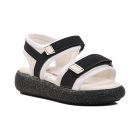 Ayakmod 24-402-P Siyah-Beyaz Kız Çocuk Sandalet