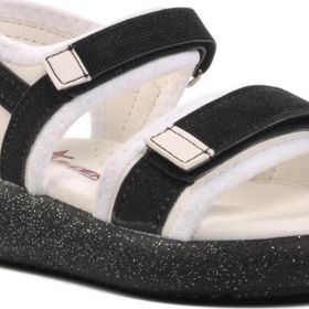 Ayakmod 24-402-P Siyah-Beyaz Kız Çocuk Sandalet
