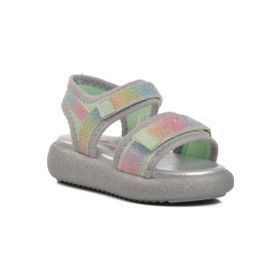 Ayakmod 24-402-P Yeşil-Gökkuşağı Kız Çocuk Sandalet