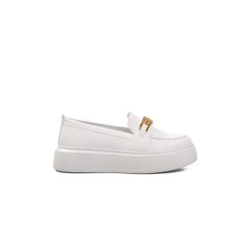 Ayakmod 261075 Beyaz Kadın Loafer Ayakkabı
