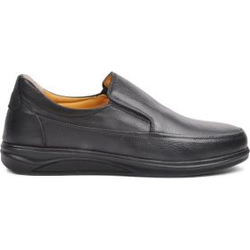 Ayakmod 315 Siyah Hakiki Deri Günlük Erkek Comfort Ayakkabı