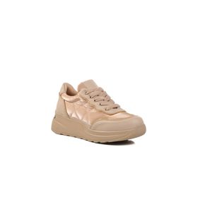 Ayakmod 7684 Bağcıklı Bej Kadın Sneaker Ayakkabı