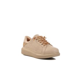 Ayakmod 865 Bağcıklı Bej Kadın Sneaker Ayakkabı