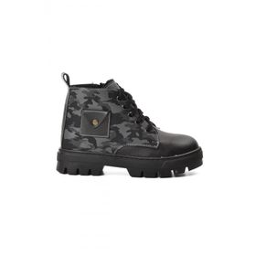 Ayakmod Arz 2301003-F Siyah Gri Kamuflaj Unisex Çocuk Bot