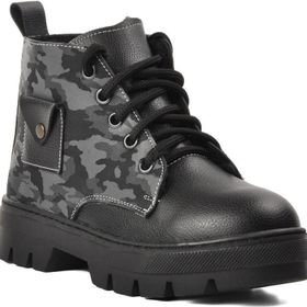 Ayakmod Arz 2301003-F Siyah Gri Kamuflaj Unisex Çocuk Bot