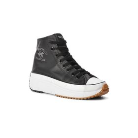 Ayakmod PO-30021 Beverly Hills Polo Club Siyah Beyaz İçi Polarlı Kadın Hi Sneaker Ayakkabı