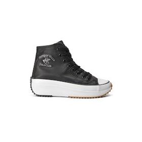 Ayakmod PO-30021 Beverly Hills Polo Club Siyah Beyaz İçi Polarlı Kadın Hi Sneaker Ayakkabı