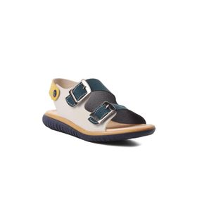 Ayakmod ŞNG 1530-F Lacivert Nubuk-Sarı-Krem Erkek Çocuk Sandalet