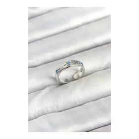 Ayder Timya Timya-1395 194205 Pirinç Gümüş Renk Mavi Zirkon Taşlı Kutup Yıldızı Model Kadın Yüzük