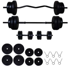 Aydın Sport 38 kg Z Barlı ve Düz Barlı Dambıl Halter Seti