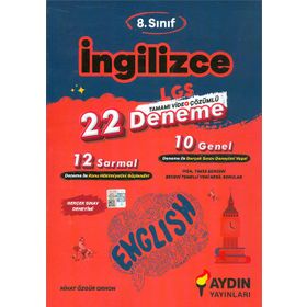 Aydın Yayınları 8. Sınıf LGS İngilizce 22 Adet Deneme