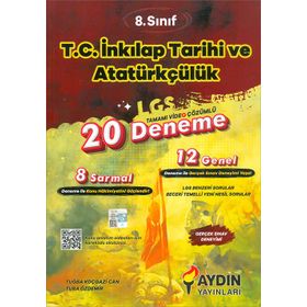 Aydın Yayınları 8. Sınıf LGS İnkılap Tarihi ve Atatürkçülük 20 Deneme