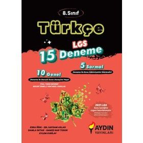 Aydın Yayınları 8. Sınıf LGS Türkçe 15 Deneme